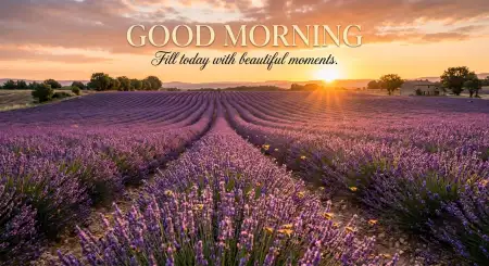 Good Morning Lavender Field - Free Good Morning Nature Download