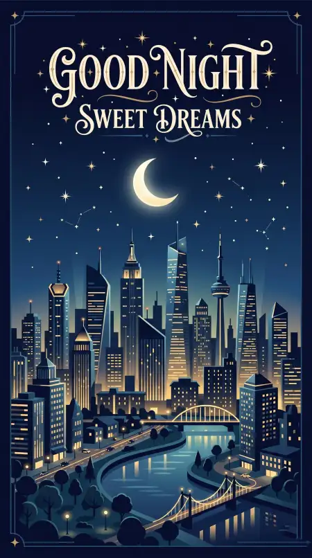Free Good Night Sweet Dreams Glowing Moon Wallpaper Image Download