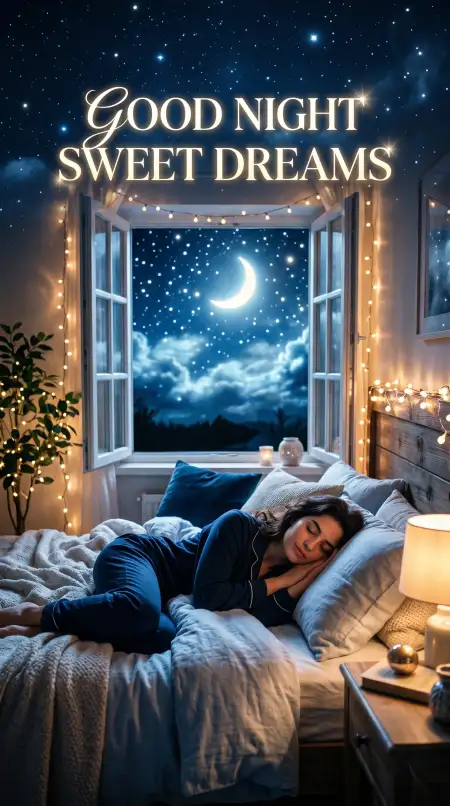 Free Good Night Sweet Dreams With Stars Image Download