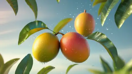 Green And Yellow Mango Background Combo - Free Mango Background Download