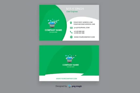 Green White Professional Business Card Design - Free Business Card Design Download