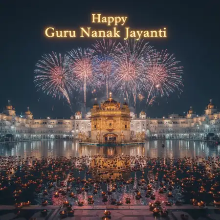 Guru Nanak Dev Ji Jayanti 2025 Poster Background For Photoshop - Free Happy Guru Nanak Jayanti 2025 Download