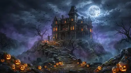 halloween 2026 haunted house background