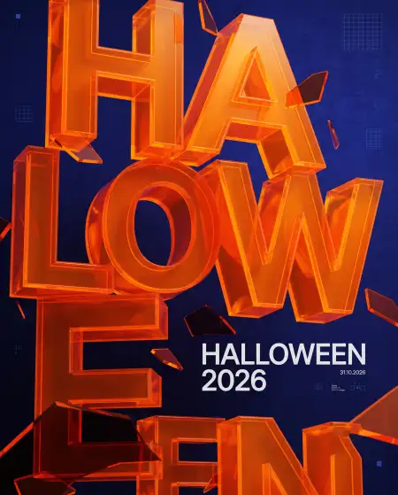 halloween 2026 orange black poster background
