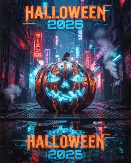 halloween 2026 scary pumpkin poster template