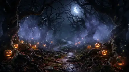 halloween 2026 spooky forest background hd