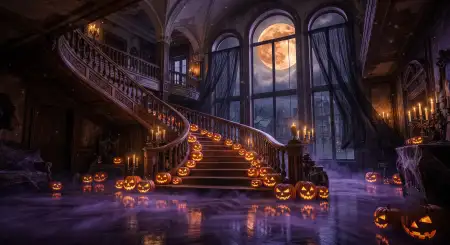 halloween background with haunted house 2026