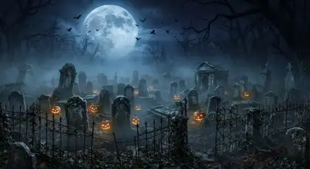 halloween cemetery background 2026 - Halloween Background 2026
