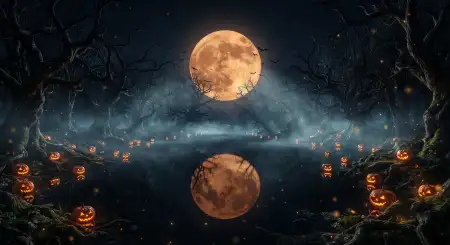 halloween full moon background 2026