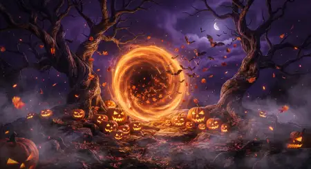 halloween glowing pumpkin background 2026 - Halloween Background 2026