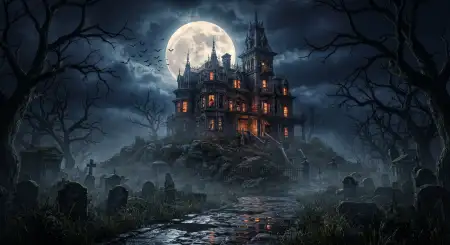 halloween haunted mansion background 2026 - Halloween Background 2026