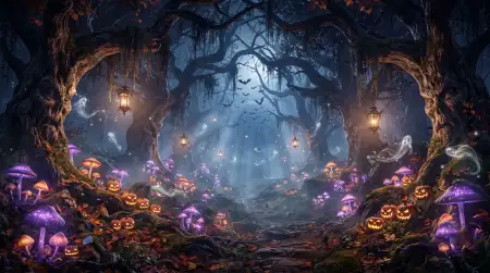 halloween horror forest background 2026 - Halloween Background 2026