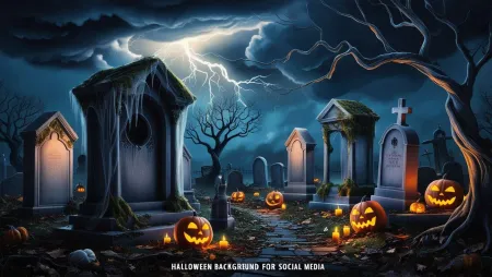 Halloween Night Sky Background With Full Moon - Free Background Download