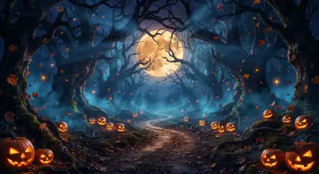 halloween spooky forest background 2026