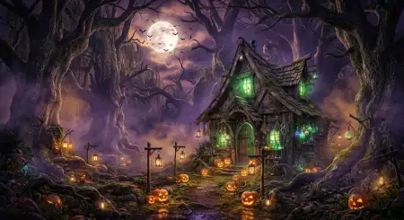 halloween spooky house background 2026