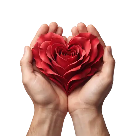 hand holding heart png