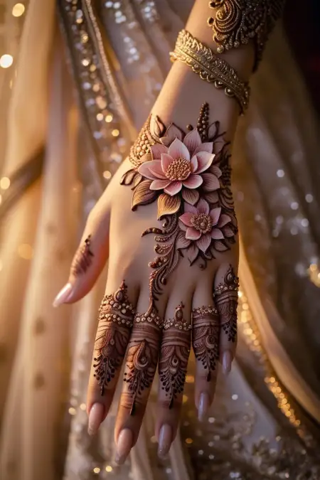 Hand Mehndi Design For Newly Married Girl - Free Related Mehndi Design Image
