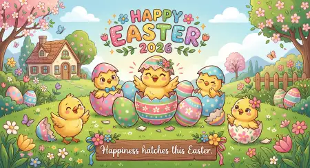 Free Handmade Happy Easter 2026 Messages Image Download