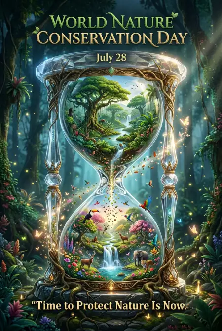 Hands Holding Green Planet Illustration - Free World Nature Conservation Day 2026 Download