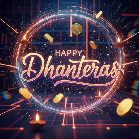 Handwritten Happy Dhanteras Wishes Greetings Calligraphy Style - Free Happy Dhanteras Wishes Greetings Download