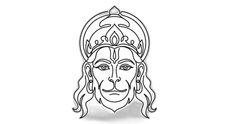 Hanuman Png Traditional Indian Art Style 2 - Free Hanuman Png Download