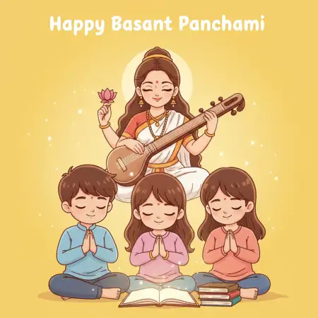 Free Happy Basant Panchami Wishes For Students Background Download