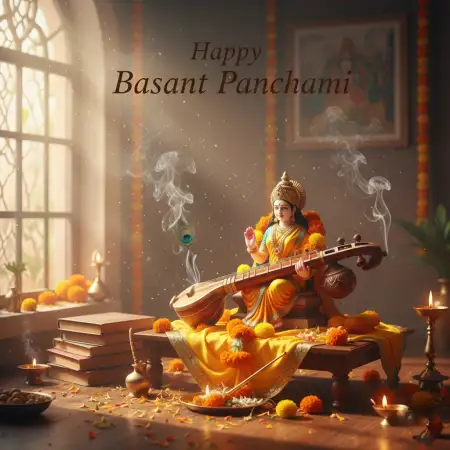 Free Happy Basant Panchami Wishes Indian Tradition Background Download