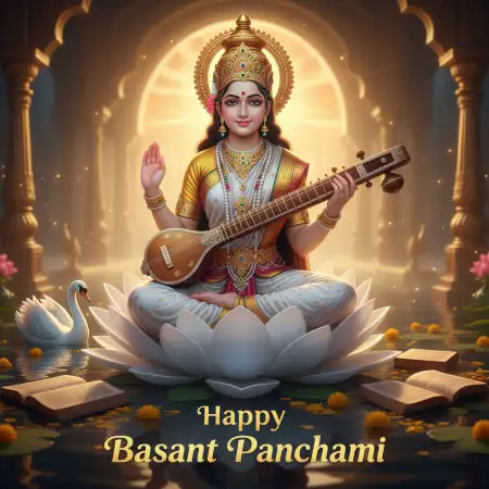Free Happy Basant Panchami Wishes Spiritual Quotes Background Download