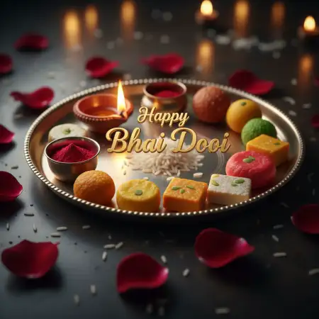 Happy Bhai Dooj 2025 Message Card - Free Bhai Dooj Download