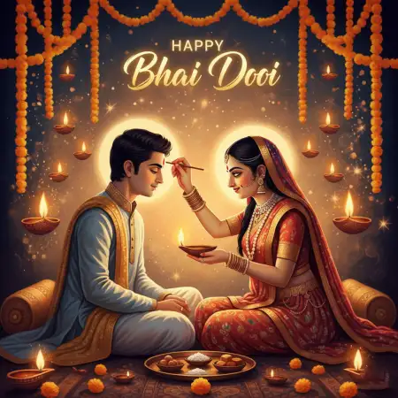 Happy Bhai Dooj 2025 Photo Frame - Free Bhai Dooj Download