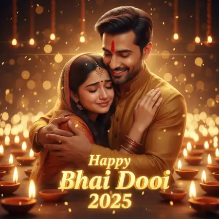 Happy Bhai Dooj 2025 Wishes For Bhaiya And Bhabhi - Free Happy Bhai Dooj 2025 Wishes Download