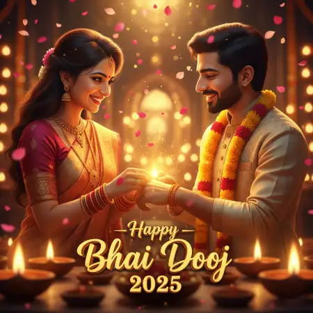 Happy Bhai Dooj 2025 Wishes For Sister - Free Happy Bhai Dooj 2025 Wishes Download