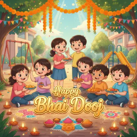 Happy Bhai Dooj 2025 Wishes With Traditional Background - Free Backgr Download
