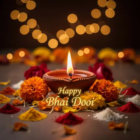 Happy Bhai Dooj 2025 With Diya And Sweets - Free Bhai Dooj Download