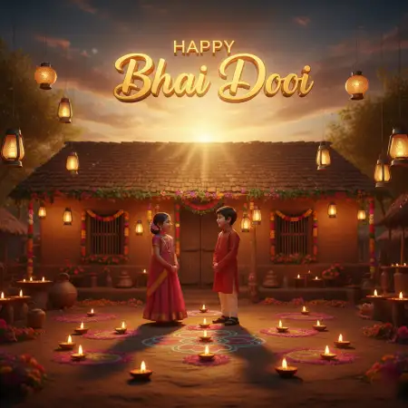Happy Bhai Dooj Background With Rangoli Design - Free Bhai Dooj Download