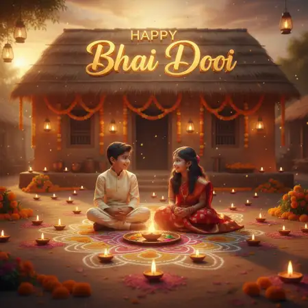 Happy Bhai Dooj Diya And Tilak Background - Free Bhai Dooj Download