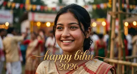Happy Bihu 2026 Wishes Aesthetic Posts - Free Happy Bihu 2026 Wishes Download
