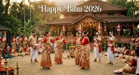 Happy Bihu 2026 Wishes Ai Image Prompt - Free Happy Bihu 2026 Wishes Download