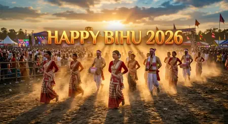 Happy Bihu 2026 Wishes Banner Png - Free Happy Bihu 2026 Wishes Download