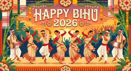 Happy Bihu 2026 Wishes Creative Design Ideas - Free Happy Bihu 2026 Wishes Download