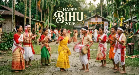 Happy Bihu 2026 Wishes Midjourney Prompt - Free Happy Bihu 2026 Wishes Download