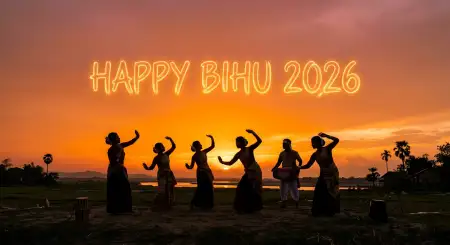 Happy Bihu 2026 Wishes Traditional Dance Photo - Free Happy Bihu 2026 Wishes Download