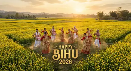 Happy Bihu 2026 Wishes Traditional Dress Png - Free Happy Bihu 2026 Wishes Download