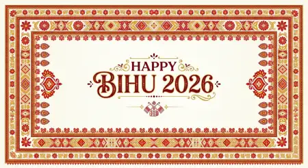 Happy Bihu 2026 Wishes White Background Png - Free Happy Bihu 2026 Wishes Download