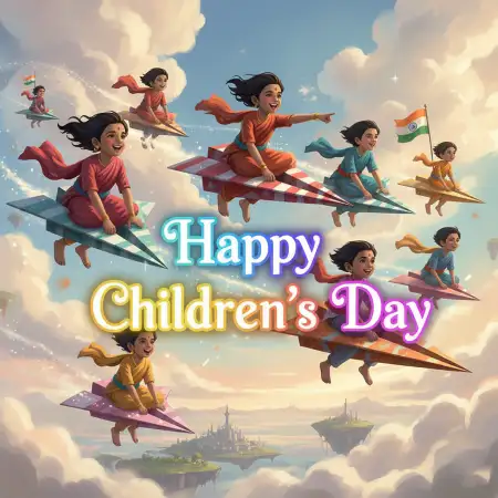Free Happy Childrens Day Digital Art Illustration Background Download