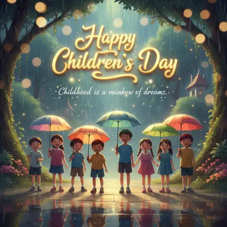 Happy Childrens Day Quotes With Cartoon Character Design - Free Happy Childrens Day Quotes Download