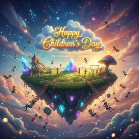 Happy Childrens Day Quotes With Glitter Background - Free Happy Childrens Day Quotes Download