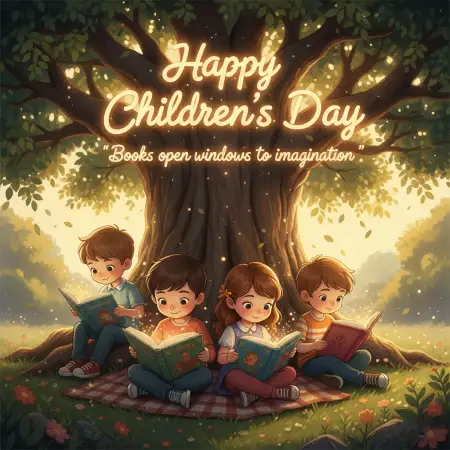 Happy Childrens Day Quotes With Rainbow And Clouds - Free Happy Childrens Day Quotes Download