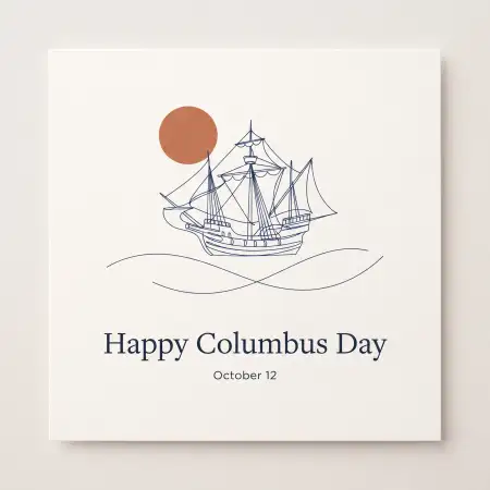 happy columbus day 2026 greeting card design design