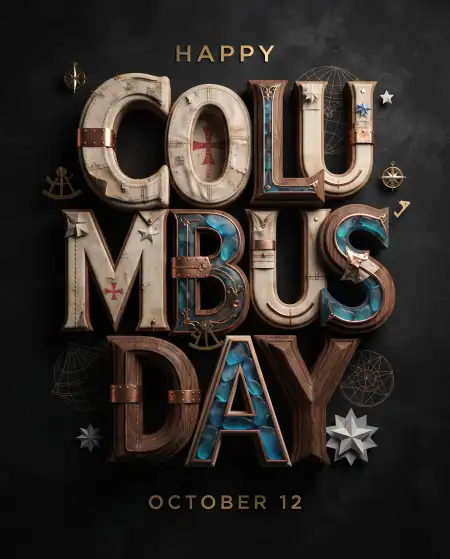 happy columbus day 2026 minimal greeting design